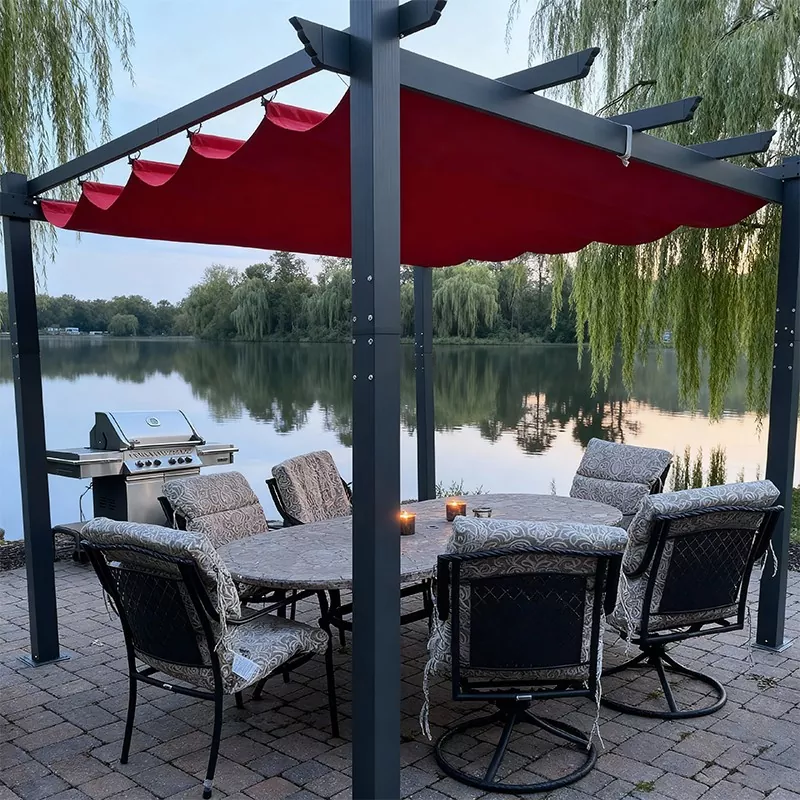 Aluminium barbecue-pergola