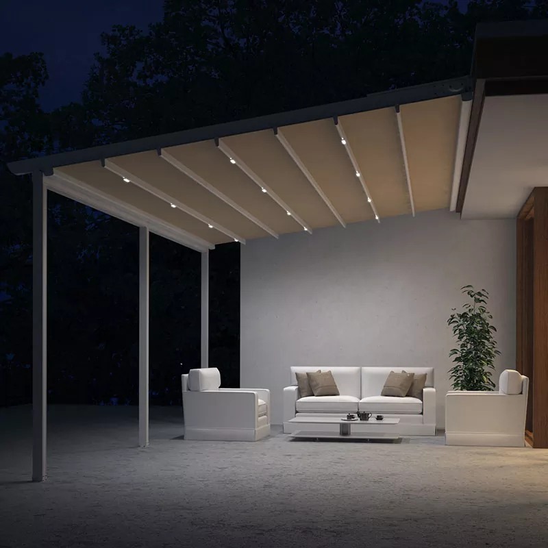 Elektrisch intrekbare pergola