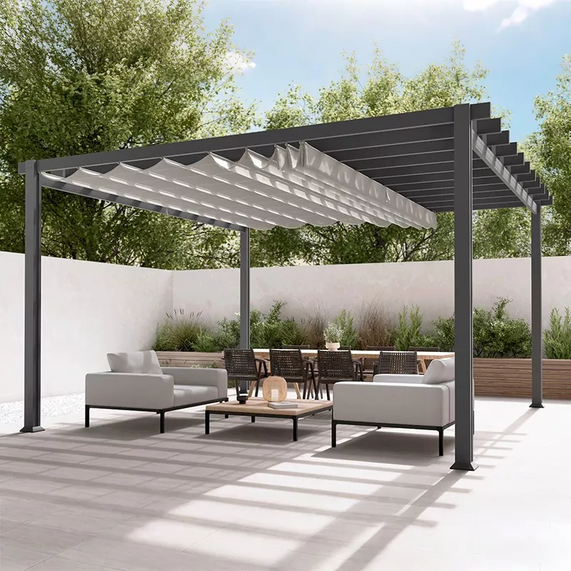 Pergola van stoffen dak