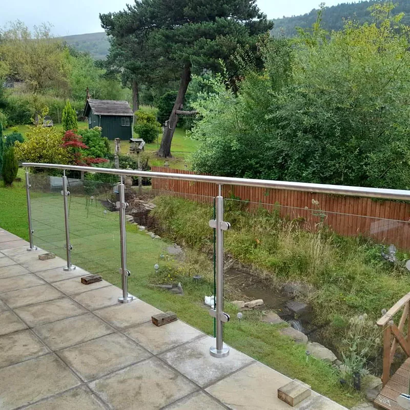 Roestvrij stalen glazen leuning